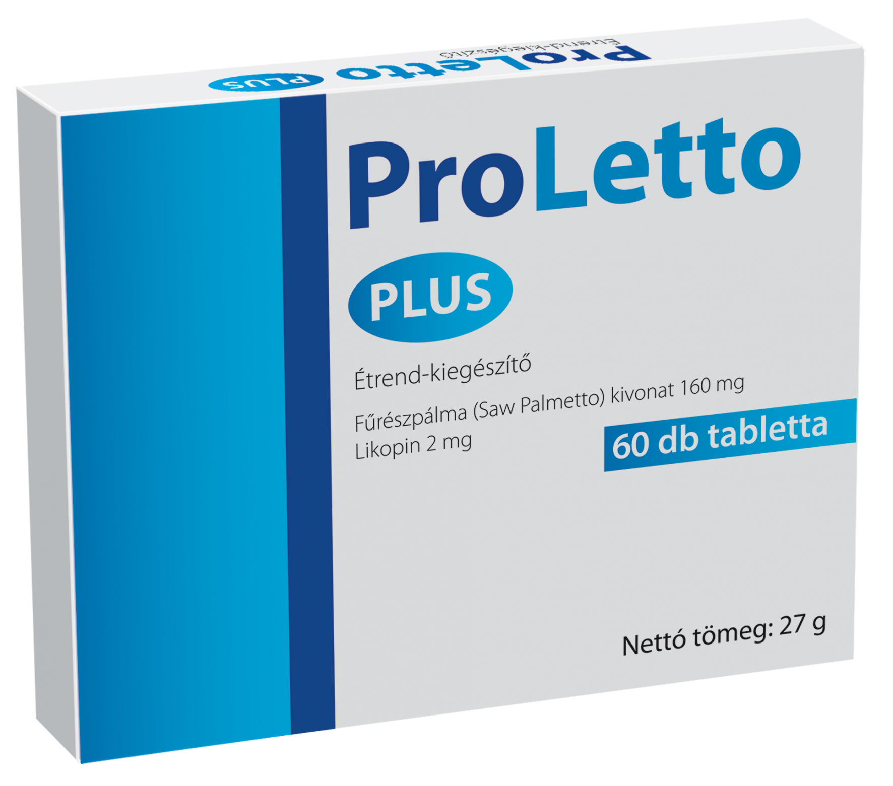 ProLetto Plus étrend-kiegészítő fűrészpálma kivonattal és likopinnal, 60 db tabletta férfiak egészségéért.